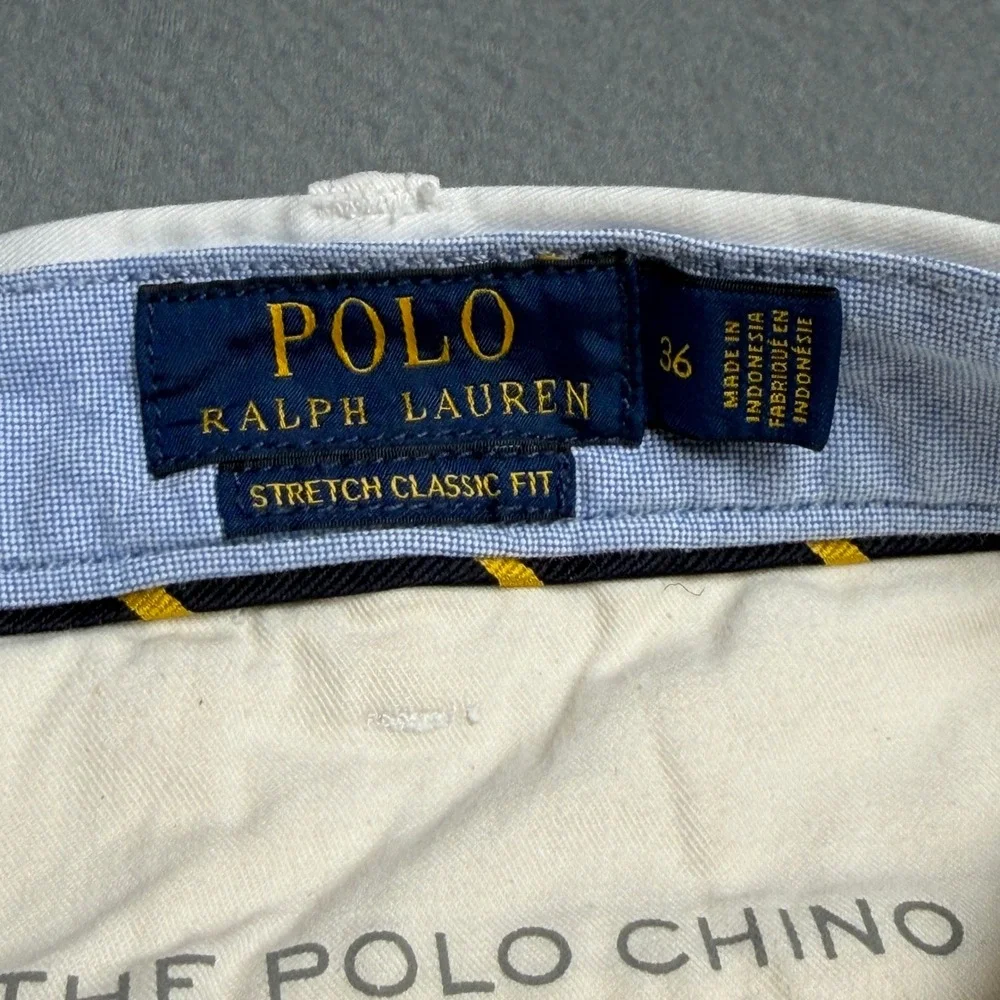 Polo Ralph Lauren Mens White Stretch Classic Fit Chino Shorts Size 38
